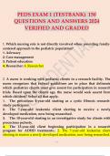 PEDS EXAM 1 (TESTBANK) 150 QUESTIONS AND ANSWERS 2024 VERIFIED AND GRADED