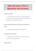 NSG 232 Exam 3 Part 2 Questions And Answers