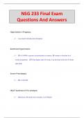 NSG 233 Final Exam Questions And Answers