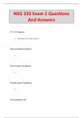 NSG 233 Exam 2 Questions  And Answers