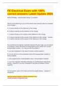 FE Electrical Exam with 100% correct answers Latest Update 2024