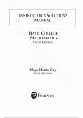 Solution Manual for Basic College Mathematics 6th Edition by Elayn Martin-Gay, All Chapters 1-11 | Complete Guide A+