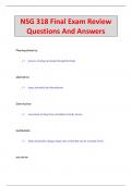 NSG 318 Final Exam Review Questions And Answers