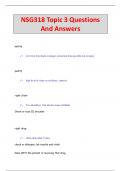 NSG318 Topic 3 Questions  And Answers