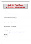 NUR 325 Final Exam Questions And Answers