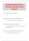 NURS620 EXAM Renal Disorders Questions And Answers