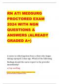 RN ATI MEDSURG PROCTORED EXAM 2024 WITH NGN QUESTIONS & ANSWERS (ALREADY GRADED A+)