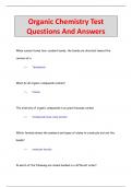 Organic Chemistry Test Questions And Answers