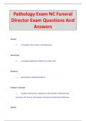 Pathology Exam NC Funeral  Director Exam Questions And  Answers