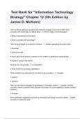  Test Bank for "Information Technology Strategy" Chapter 12 (5th Edition by James D. McKeen)