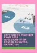 PATP UUSOD MIDTERM EXAM 2024 QUESTIONS WITH PASSED ANSWERS, GRADED A+