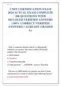 CMIT CERTIFICATION EXAM  2024 ACTUAL EXAM COMPLETE  200 QUESTIONS WITH  DETAILED VERIFIED ANSWERS  (100% CORRECT VERIFIED  ANSWERS) / ALREADY GRADED  A+