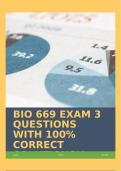 BIO 669 EXAM 3 QUESTIONS WITH 100% CORRECT SOLUTIONS!!