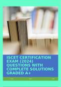 ISCET CERTIFICATION EXAM (2024) QUESTIONS WITH COMPLETE SOLUTIONS GRADED A+