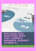 DPO EXAM 2024 QUESTIONS WITH 100% CORRECT ANSWERS, ALREADY SCORED A+