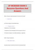 UF MCB3020 EXAM 2  Bacusmo Questions And  Answers