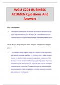 WGU C201 BUSINESS  ACUMEN Questions And  Answers