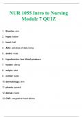 NUR 1055 Intro to Nursing Module 7 QUIZ