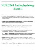 NUR 2063 Pathophysiology Exam 1 Questions and Answers Latest 2024 Rasmussen