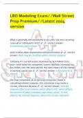 LBO Modeling Exam//Wall Street Prep Premium//Latest 2024 version   	 