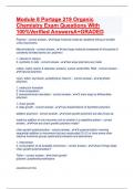 Module 8 Portage 219 Organic Chemistry Exam Questions With 100%Verified AnswersA+GRADED