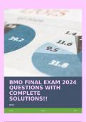 BMO FINAL EXAM 2024 QUESTIONS WITH COMPLETE SOLUTIONS!!