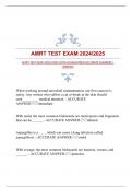 AMRT TEST EXAM 2024/2025 WITH GUARANTEED ACCURATE ANSWERS |VERIFIED