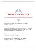 AMR PROTOCOL TEST EXAM WITH GUARANTEED ACCURATE ANSWERS|VERIFIED