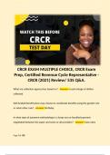 CRCR EXAM MULTIPLE CHOICE, CRCR Exam Prep, Certified Revenue Cycle Representative - CRCR (2021) Review/ 535 Q&A. 