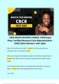 CRCR EXAM MULTIPLE CHOICE, CRCR Exam Prep, Certified Revenue Cycle Representative - CRCR (2021) Review/ 530+ Q&A. 