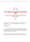 NCCT MEDICAL ASSISTANT PRACTICE TEST WITH GUARANTEED ACCURATE ANSWERS |VERIFIED