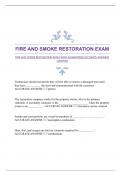 FIRE AND SMOKE RESTORATION EXAM WITH GUARANTEED ACCURATE ANSWERS |VERIFIED