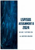 LSP1501 Assignment 8 2024 | Due 9 September 2024