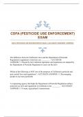 CDFA (PESTICIDE USE ENFORCEMENT) EXAM |ACCURATE ANSWERS |VERIFIED