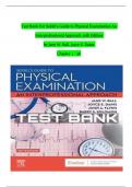 TEST BANK For Seidel's Guide to Physical Examination An Interprofessional Approach 10th Edition by Jane W. Ball, Joyce E. Dains, Chapters 1 - 26 | Complete Newest Version