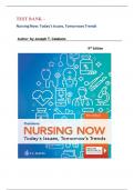 Test Bank- Nursing Now: Today's Issues, Tomorrow's Trends: Today's Issues, Tomorrows Trends 9Th Edition ( by Joseph T. Catalano , 2024) Latest Edition|| Instant Download