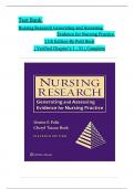 TEST BANK For Nursing Research, 11th Edition by Polit & Beck, All 31 Chapters Covered, Verified Latest Edition