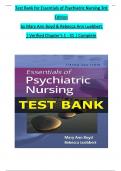 TEST BANK For Essentials of Psychiatric Nursing, 3rd Edition by Mary Ann Boyd & Rebecca Ann Luebbert | Verified Chapter's 1 - 31 | Complete Newest Version