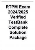 RTPM Exam 2024/2025 Verified TestBank Complete Solution Package