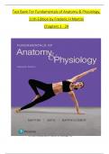 TEST BANK For Fundamentals of Anatomy and Physiology, 11th Edition by Frederic H Martini, Verified Chapters 1 - 29, Complete Newest Version