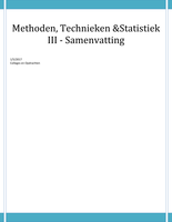 GZW3005 - Methodologie en Statistiek III - (Bijna) Alles