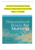 TEST BANK For Theoretical Basis for Nursing, 6th American Edition by Melanie McEwen; Evelyn M. Wills, Verified Chapters 1 - 23, Complete Newest Version