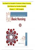 TEST BANK For Rosdahl's Textbook of Basic Nursing, 12th Edition by Caroline Rosdahl Chapters 1 - 103 Complete