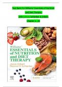 TEST BANK For Williams' Essentials of Nutrition and Diet Therapy, 13th Edition Schlenker & Gilbert, Verified Chapters 1 - 25, Complete Newest Version