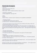 Homicide Analysis  Questions &Exam (elaborations) answers 100% satisfaction guarantee Latest update 2024/2025 with complete solution