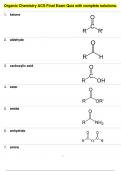 Organic Chemistry ACS Final Exam Quiz with complete solutions | Latest 2024/2025