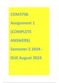 COM3706 Assignment 1 (COMPLETE ANSWERS) Semester 2 2024 - DUE August 2024