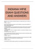 INDIANA MPJE EXAM QUESTIONS AND ANSWERS