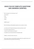 ENVS 2126 OE COMPLETE QUESTIONS AND ANSWERS (VERIFIED)