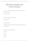 AEA Exam Questions and  Correct Answers